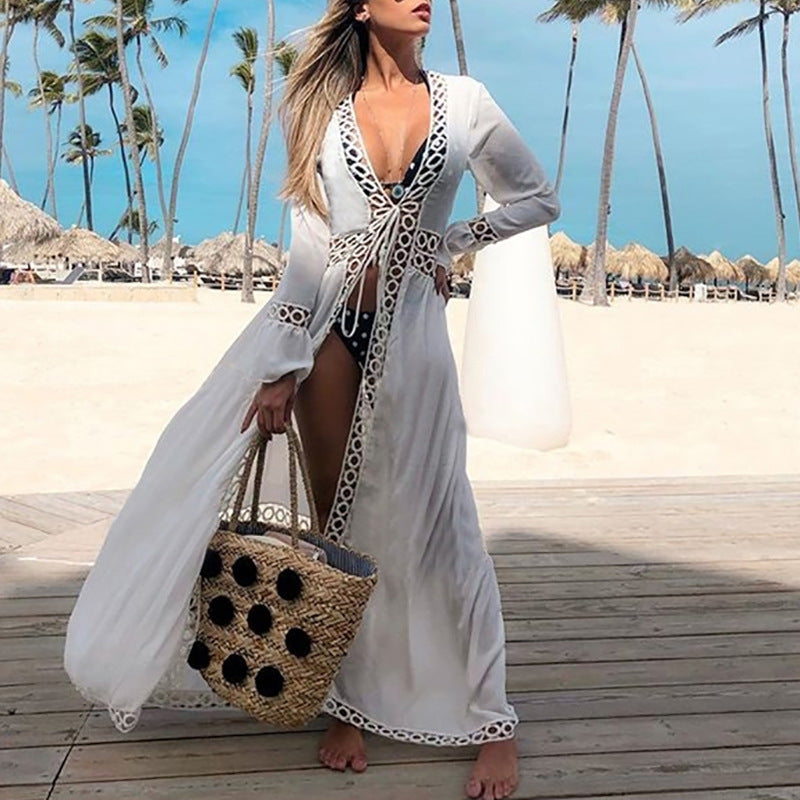 Cotton Beach Cover up Print Bathing suit cover up