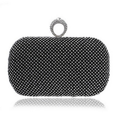 Evening Clutch Diamond-Studded With Chain Shoulder Bag