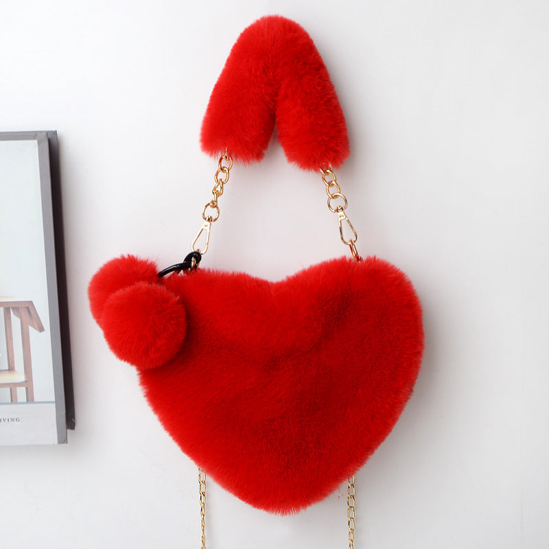 Soft Plush Heart Handbags