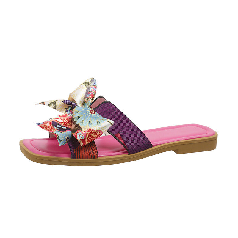 Ribbon Bow Sandals Casual Beach Slides