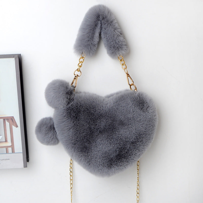 Soft Plush Heart Handbags