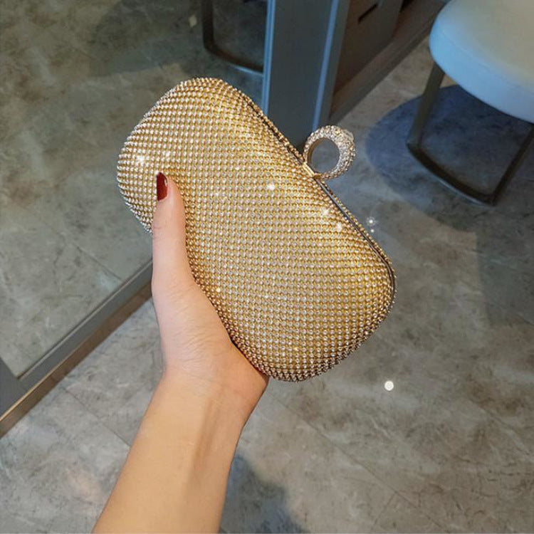 Evening Clutch Diamond-Studded With Chain Shoulder Bag