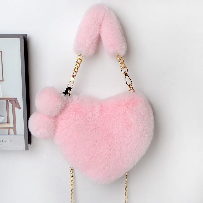 Soft Plush Heart Handbags