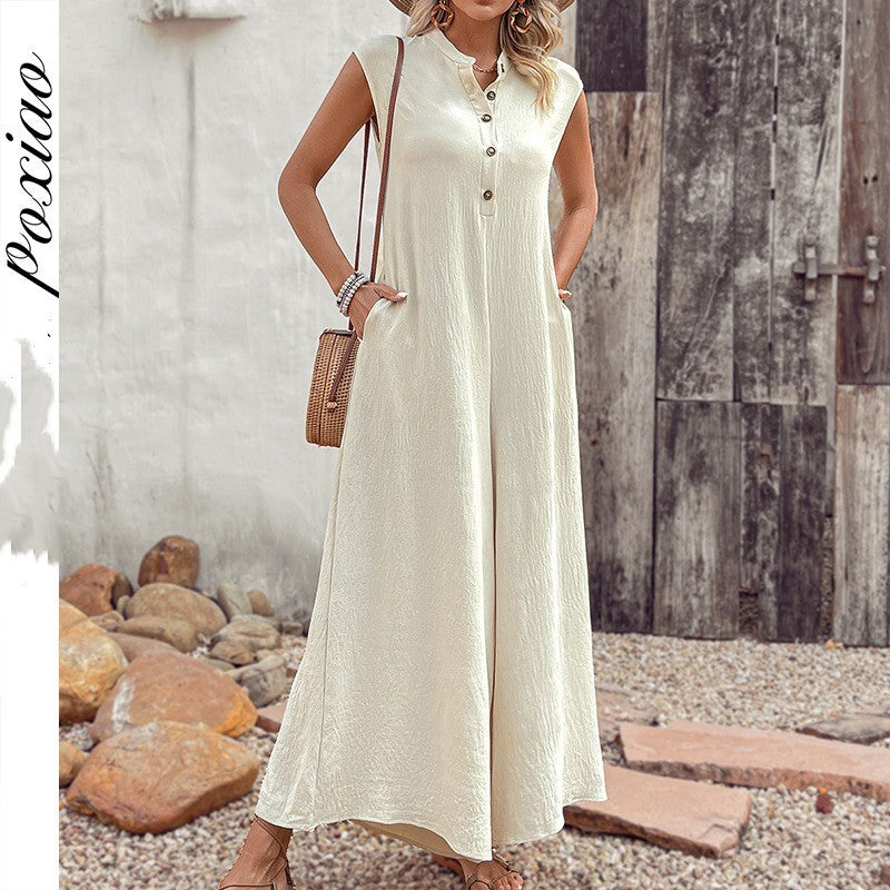 Versatile Casual Solid Color Jumpsuit