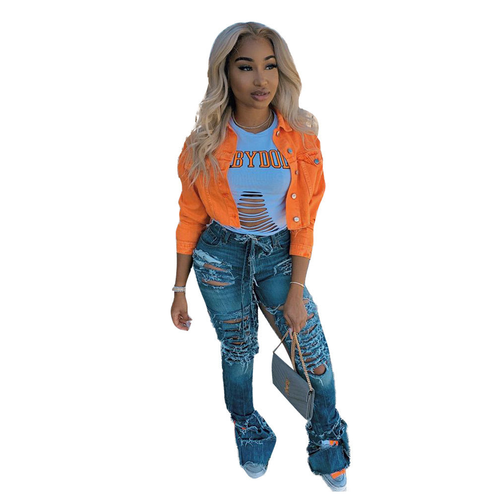 Jeans Jackets Women Casual Cropped Jackets