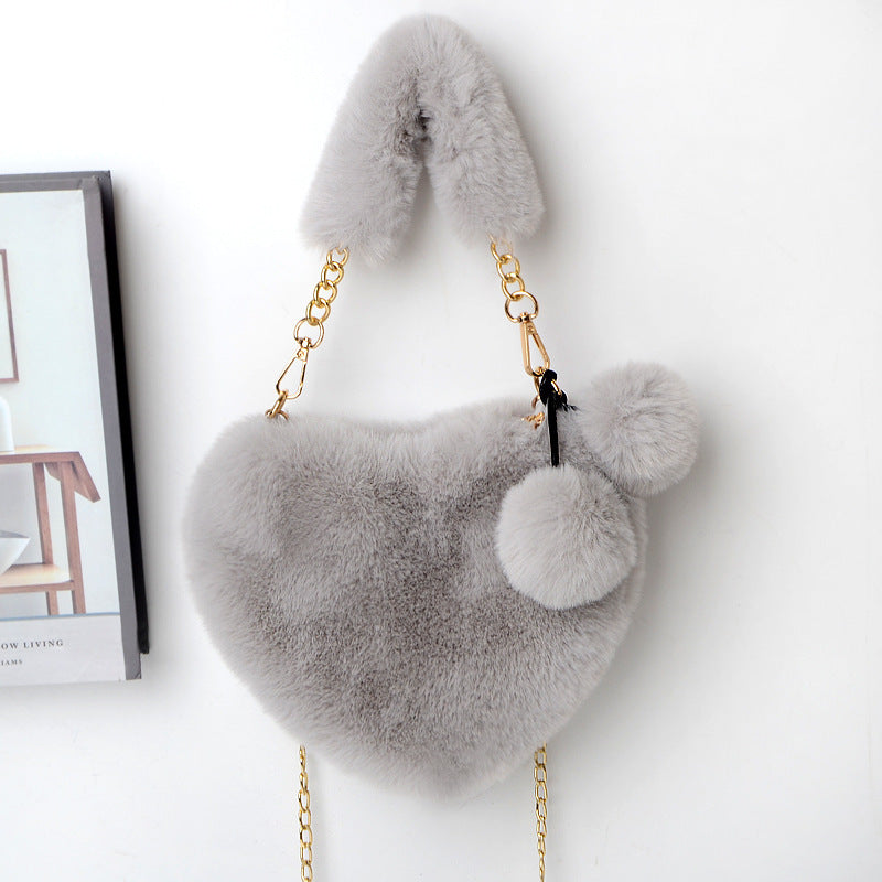 Soft Plush Heart Handbags