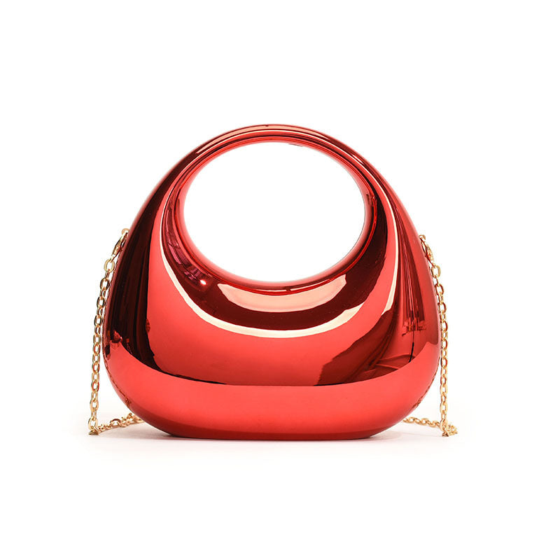 Gold Acrylic Chain Shoulder Oblique Handbag