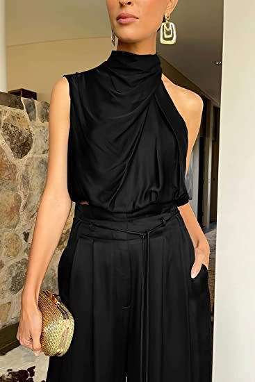 Casual Sleeveless Top And Wide Leg Pants Set