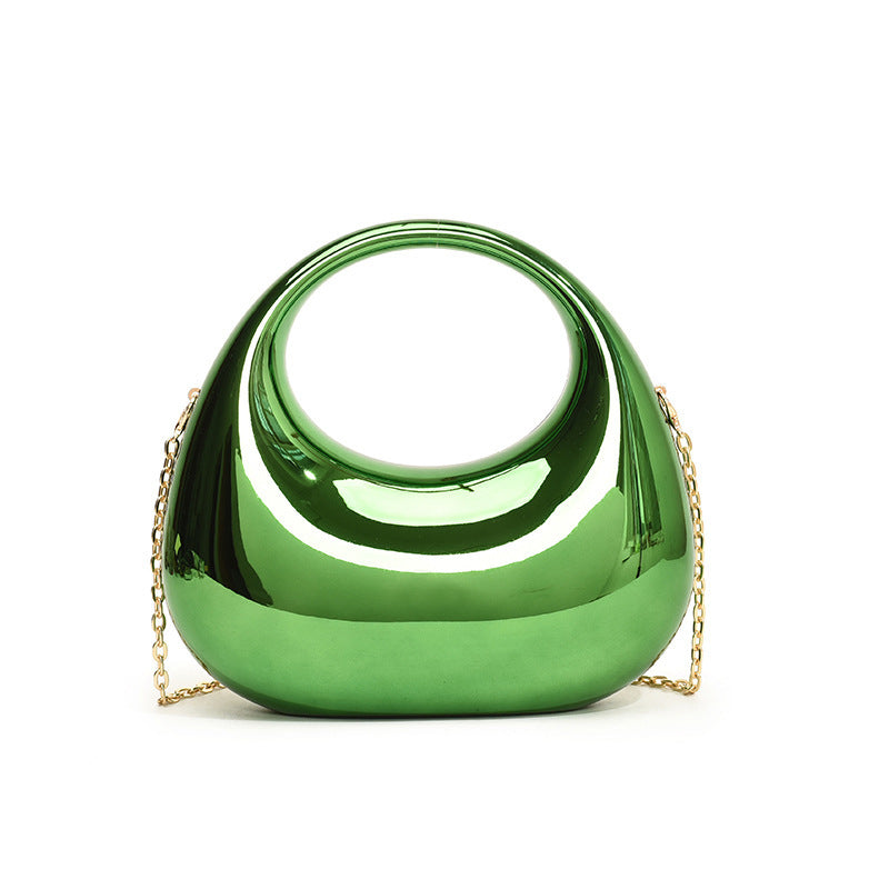Gold Acrylic Chain Shoulder Oblique Handbag
