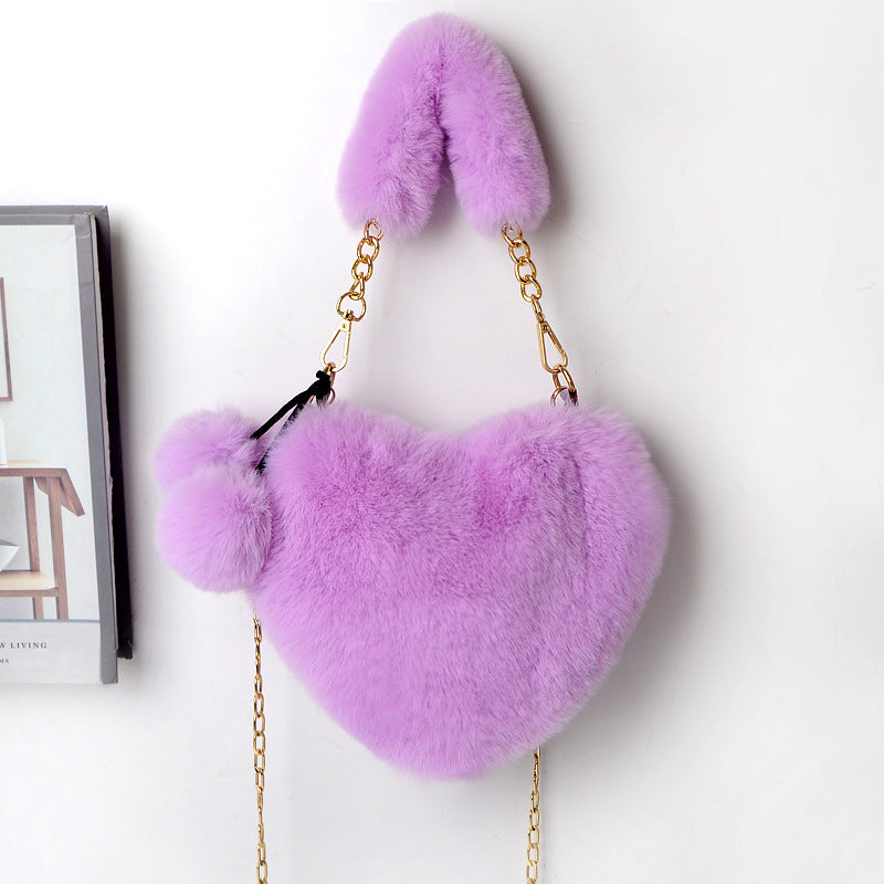 Soft Plush Heart Handbags