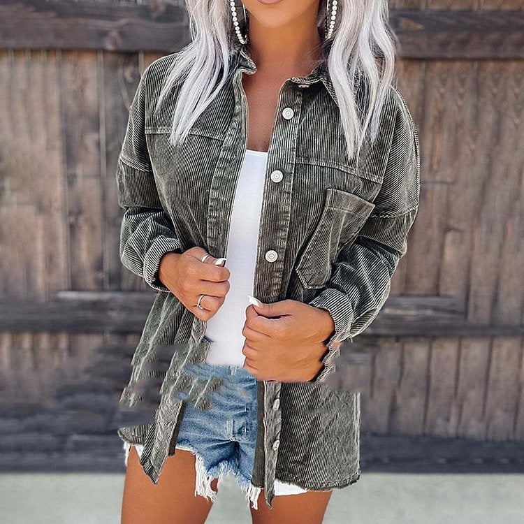 Distressed Corduroy Jacket