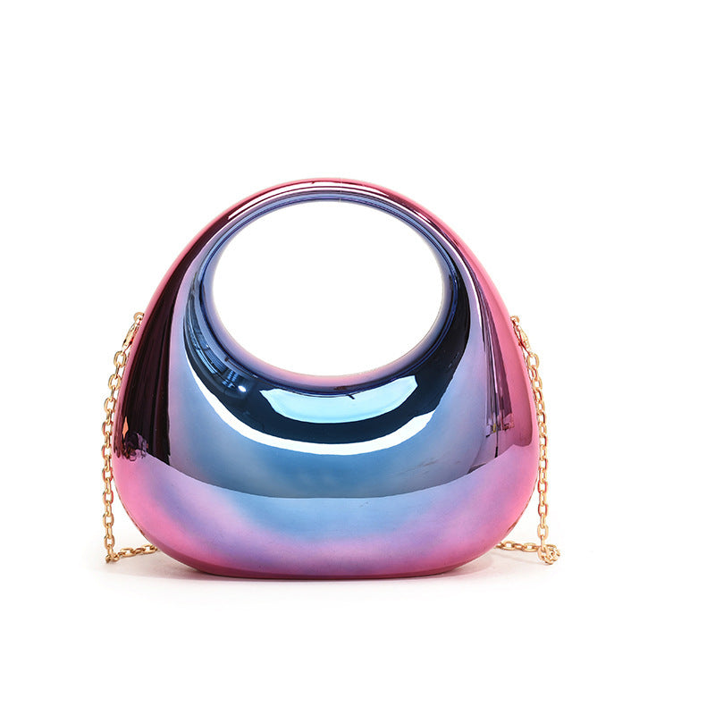 Gold Acrylic Chain Shoulder Oblique Handbag