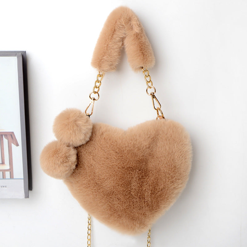 Soft Plush Heart Handbags