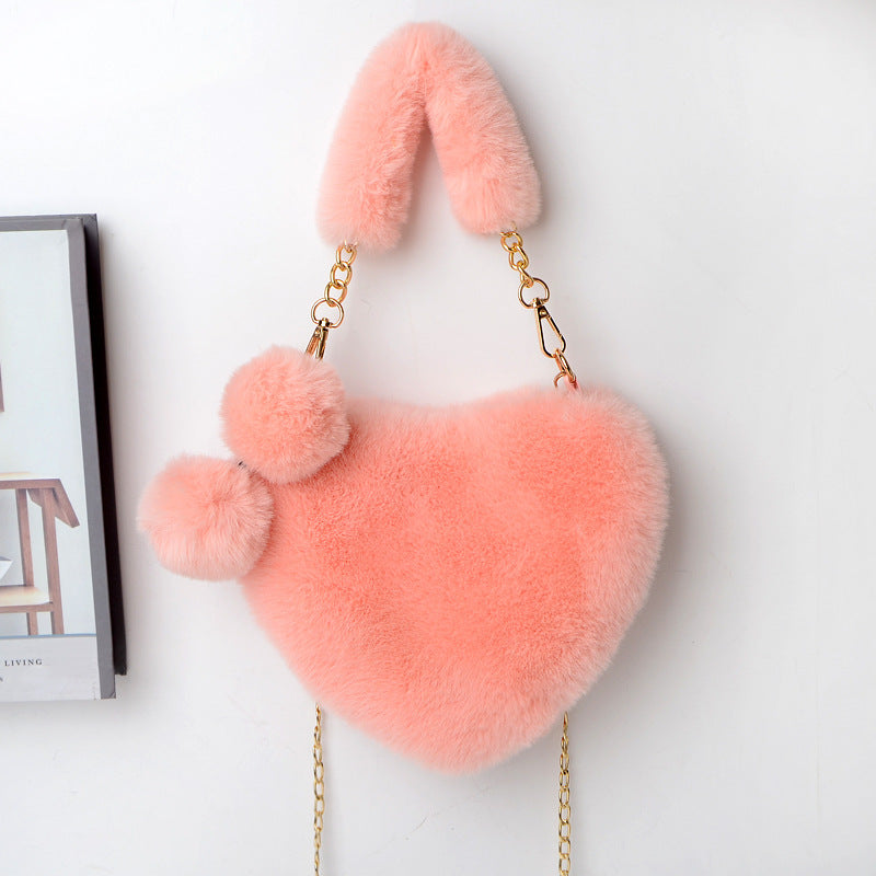 Soft Plush Heart Handbags