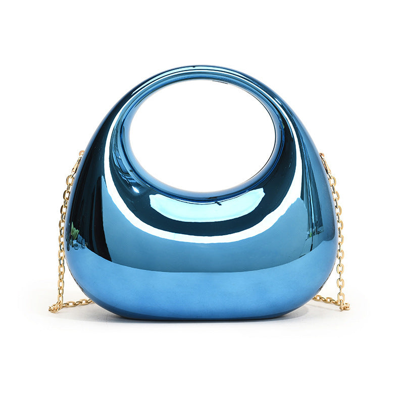 Gold Acrylic Chain Shoulder Oblique Handbag