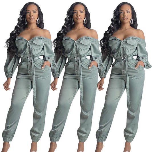 Streetwear Sexy Off Shoulder Jumpsuit