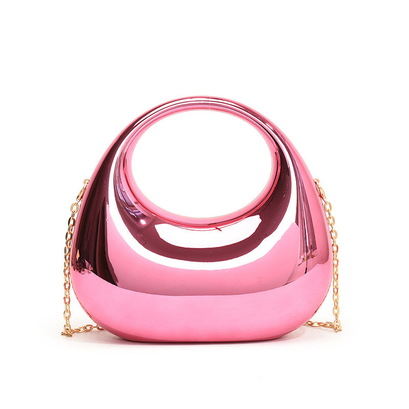 Gold Acrylic Chain Shoulder Oblique Handbag