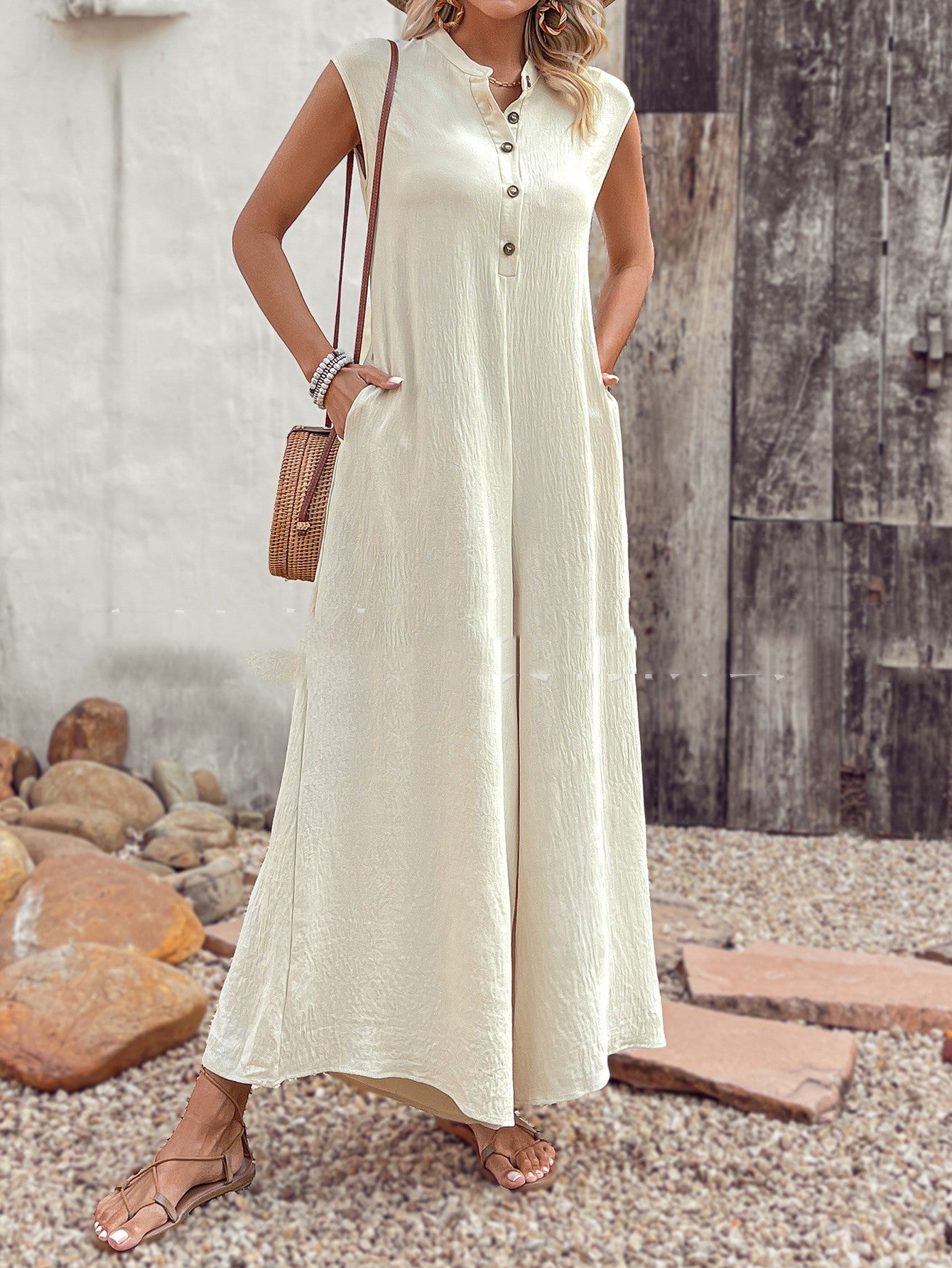 Versatile Casual Solid Color Jumpsuit