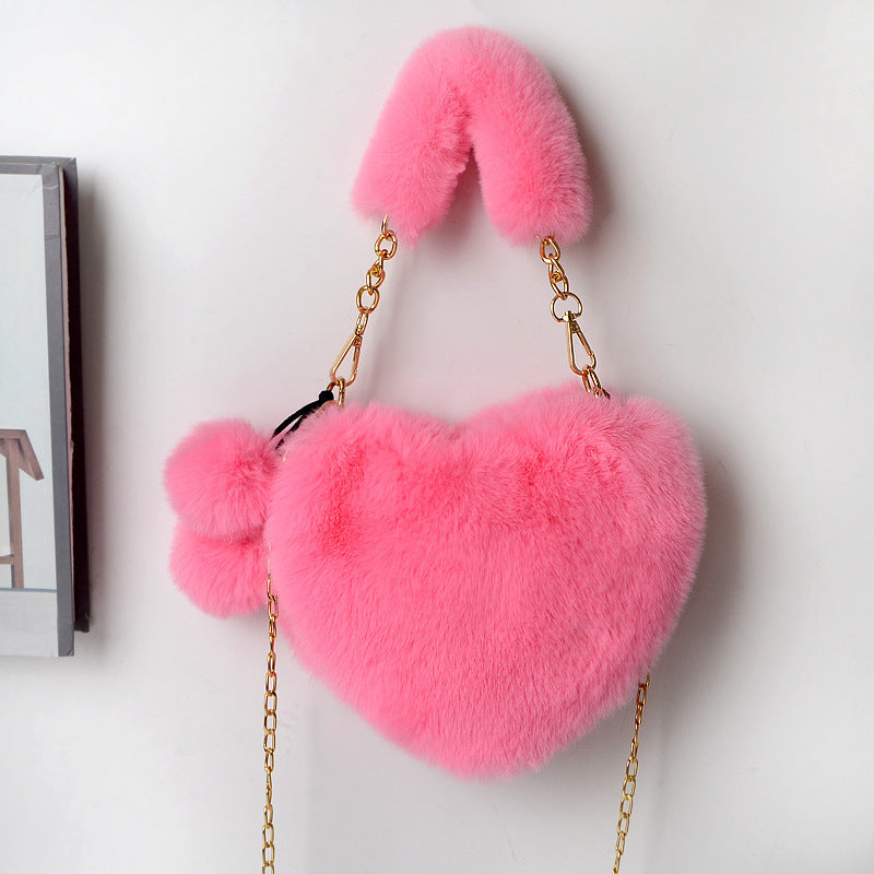 Soft Plush Heart Handbags