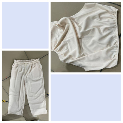 Casual Sleeveless Top And Wide Leg Pants Set