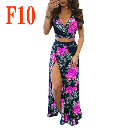 Printed Floral Dress Two-piece