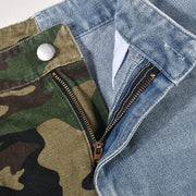 Women's Denim Stitched Camouflage Shorts