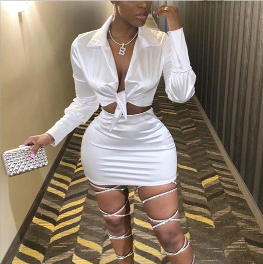 Satin Matching Skirt Sets