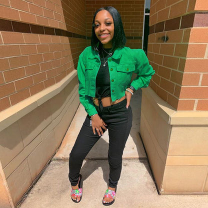 Jeans Jackets Women Casual Cropped Jackets