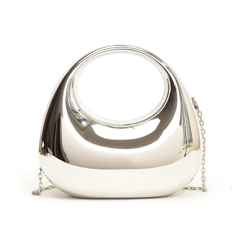 Gold Acrylic Chain Shoulder Oblique Handbag