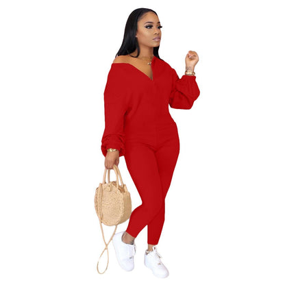 Loose Jumpsuit With Sloping Shoulders