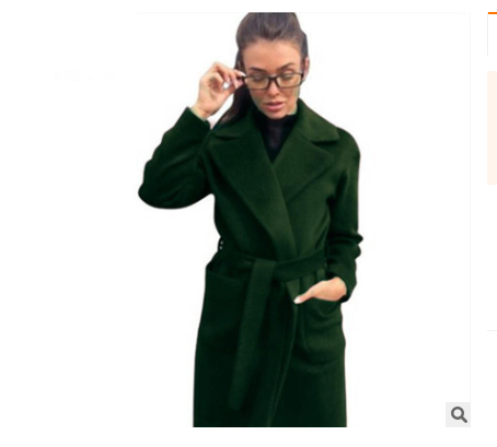 New mid-length slimming regular sleeve woolen coat female long section thick woolen coat