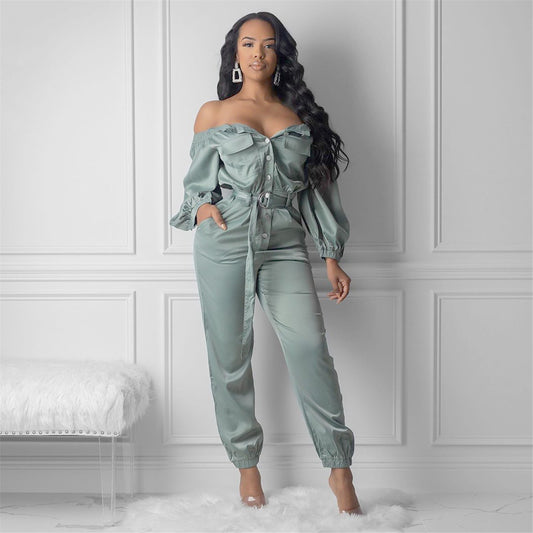 Streetwear Sexy Off Shoulder Jumpsuit
