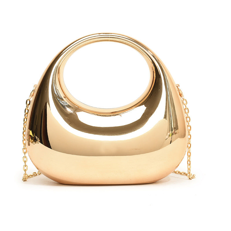 Gold Acrylic Chain Shoulder Oblique Handbag