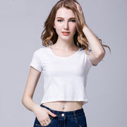 Casual Women's Solid Color Round Neck Short Sleeve T-shirt