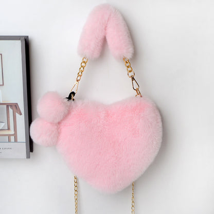 Soft Plush Heart Handbags