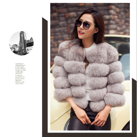 S-3XL Mink Coats Women Winter New Fashion FAUX Fur Coat Elegant Thick Warm Outerwear Fake Fur Jacket Chaquetas Mujer