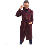 New mid-length slimming regular sleeve woolen coat female long section thick woolen coat