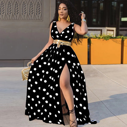 Sexy Party Dress With Golden Waist Belt