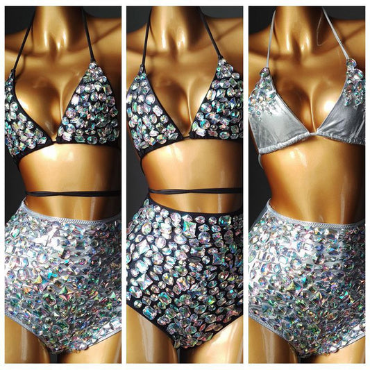 Venus Vacation Diamond Bikini Set Rhinestone Swimwear