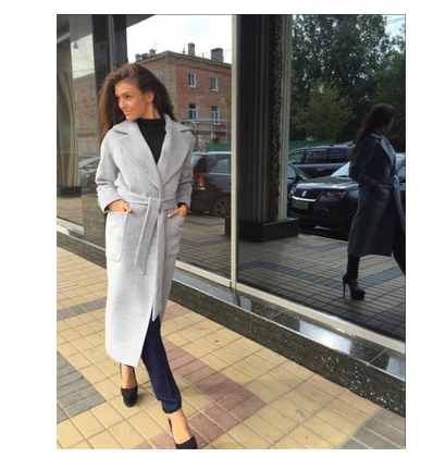 New mid-length slimming regular sleeve woolen coat female long section thick woolen coat