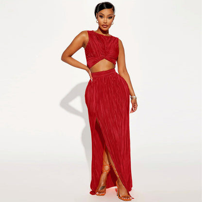 Sexy Slit Skirt Two-piece Set