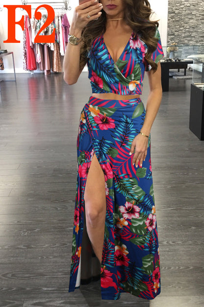 Printed Floral Dress Two-piece