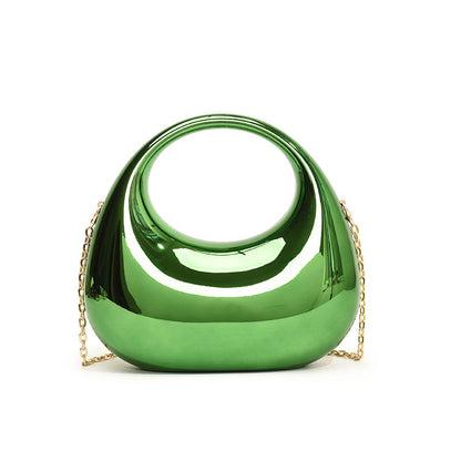 Gold Acrylic Chain Shoulder Oblique Handbag