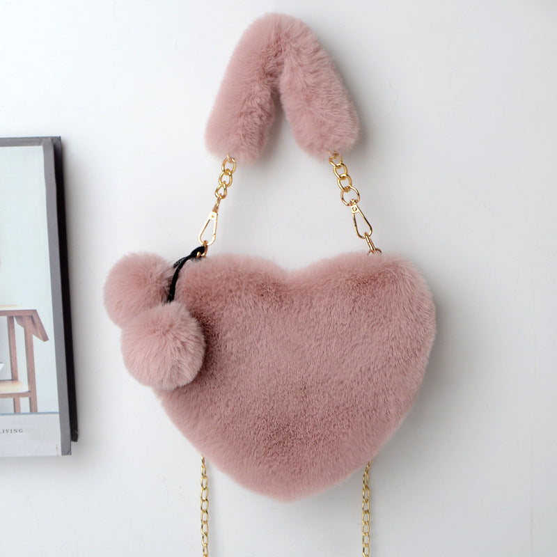 Soft Plush Heart Handbags