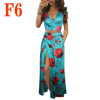 Printed Floral Dress Two-piece