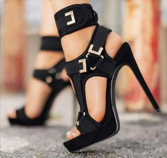 Buckle Super High Heels Waterproof Platform Fish Mouth Stiletto Heels