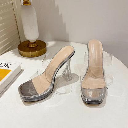 High Heel Crystal Platform Sandals For Women - Branpairriel Clothing Store